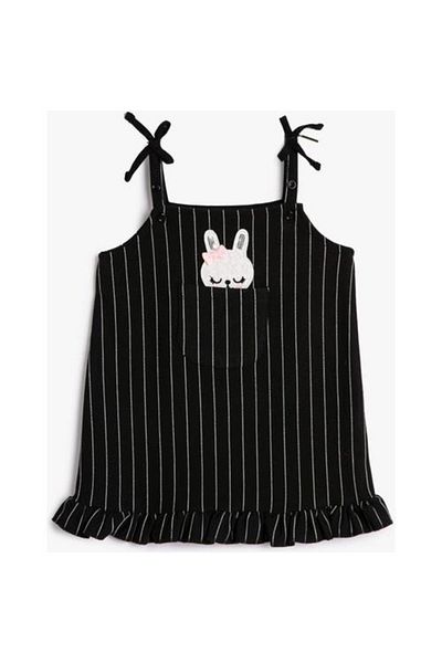 Koton Dress Straps Rabbit Applique Detailed Pockets Ruffles