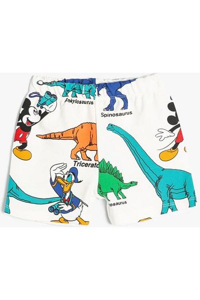 Koton Mickey Mouse Licensed Cotton Shorts - Elastic Waist