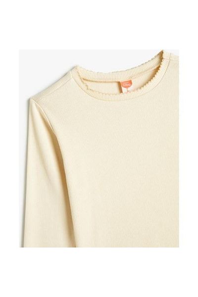 Koton Crew Neck Cotton Long Sleeve T-Shirt - Ribbed