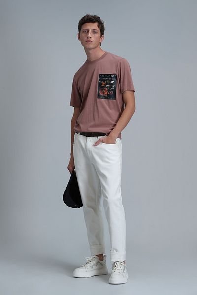 Lufian 111020202 Εξωτικός Σύγχρονος Γραφικός T-shirt Ανδρικό T-shirt Κανέλα