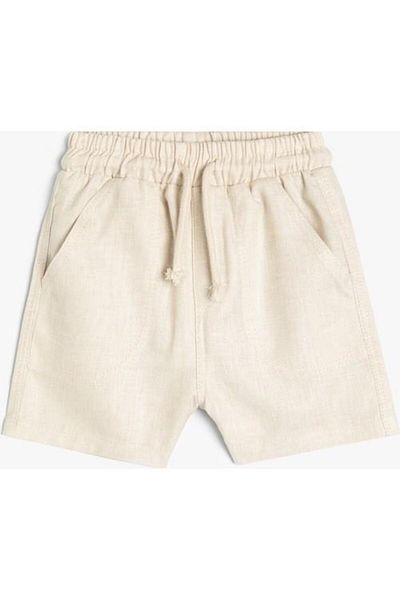 Koton Tied Linen Blended Shorts - Pocketed