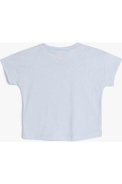 Koton Tricou cu mânecă scurtă, cu mânecă scurtă, cu imprimeu de căluți de mare, albastru pentru fetiță 5smg10029ak