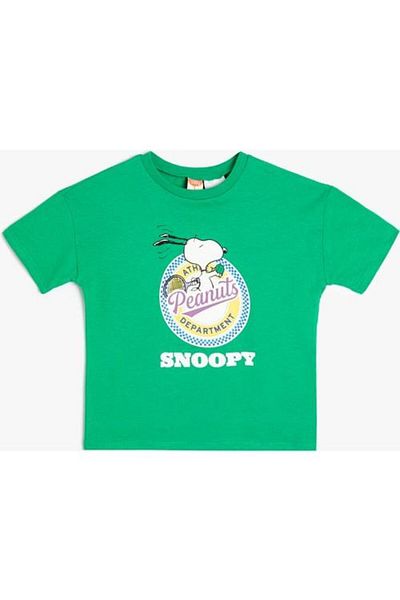Koton Tricou Snoopy din bumbac - mânecă scurtă, cu licență, cu gât crew