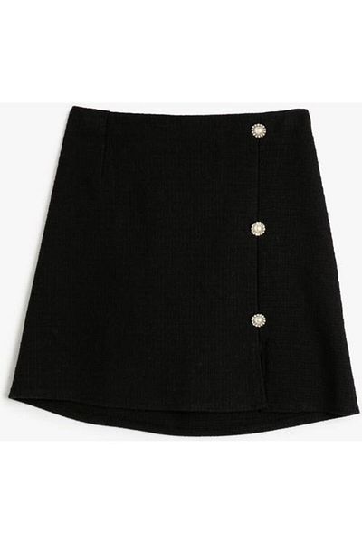Koton Basic Skirt with Button Detail and Elastic Waist