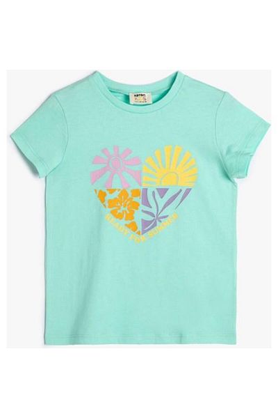 Koton Tricou verde pentru fete - 4SKG10115AK