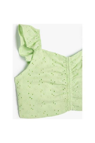 Koton Μπλούζα Strappy Crop - λεπτομέρεια με κορδόνι και βολάν
