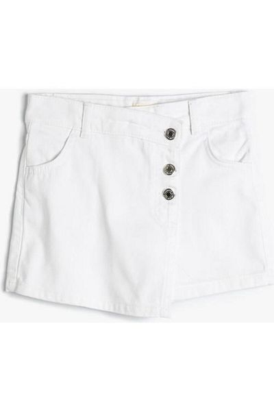 Koton Pantaloni scurți din blugi Fustă Buzunar Nasturi Dublu Bumbac