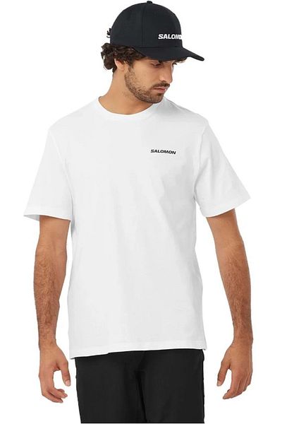 Salomon Lc2219 Graphic Perf Ss Tee T-shirt Ανδρικό T-shirt Λευκό