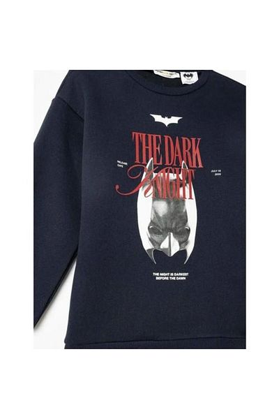 Koton Licensed Batman Sweatshirt - Long Sleeve, Crew Neck, Hoodie