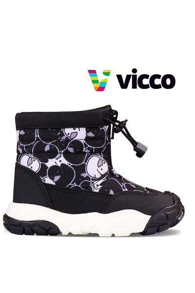 Vicco Πεπόνι Ορθοπεδικά Παιδικά Μποτάκια Χιονιού Μαύρα