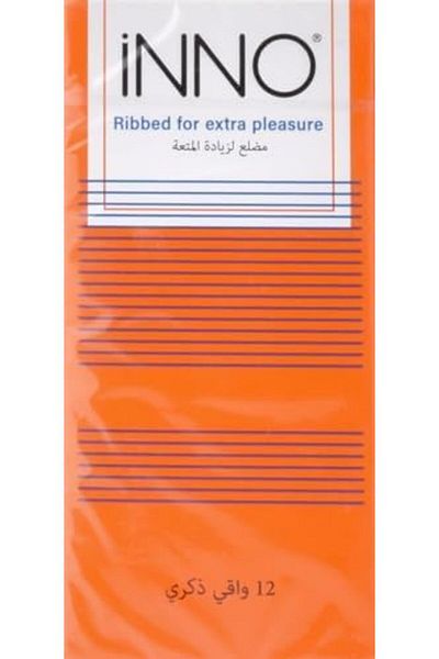 Inno Ribbed for Extra Pleasure Condoms, Pack of 12
