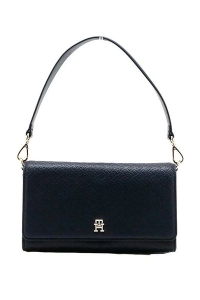 Tommy Hilfiger Monogram Th Logo Printed - Adjustable Strap Blue Women's Shoulder Bag Aw0Aw16933-Dw6