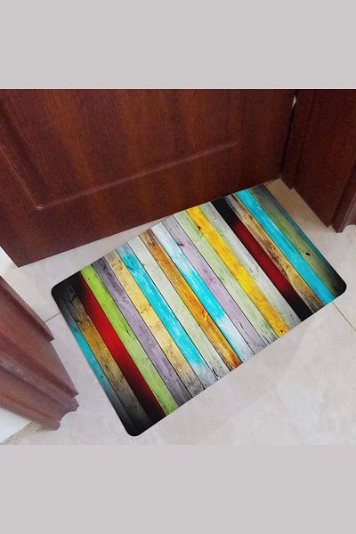 esnature 45x70 Cm Rustic Wooden Colored Door Mat