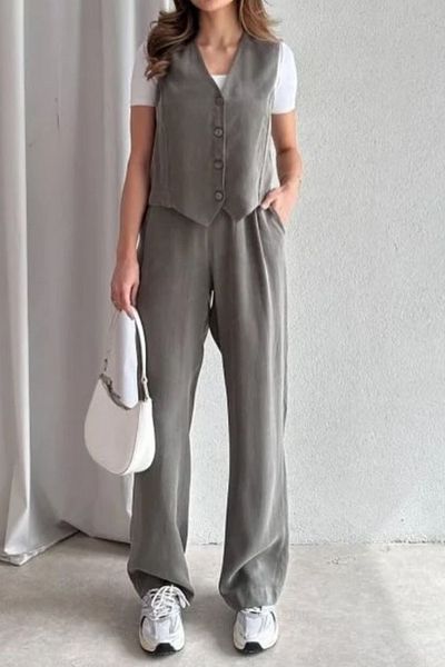 Feela Moda 2011 Women's Modal Fabric Woven Vest Palazzo Suit