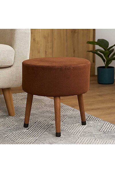 ustaagac Kahve Puf Koltuk Bench Tabure – Dekoratif Ahşap Ayaklı | Doğal & Modern Stil