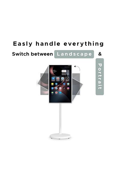 RAFEED 21.5 " Smart Android TV, Touch, 1080p IPS Display, 64GB Storage, 4GB RAM, Built-in Speakers