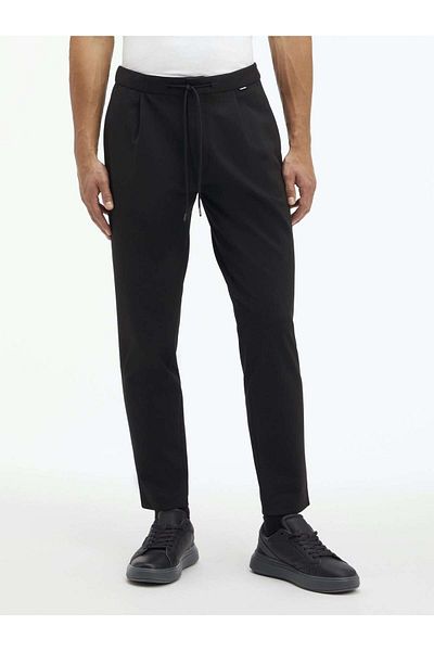 Calvin Klein Men's Cotton Regular Waist 5 Pockets Buttoned Black Trousers K10K113648-BEH
