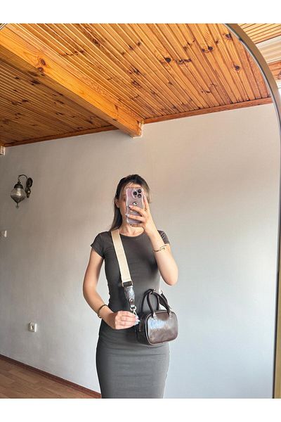 emelimin Velora Model Bitter Brown Women's Hand and Shoulder Bag