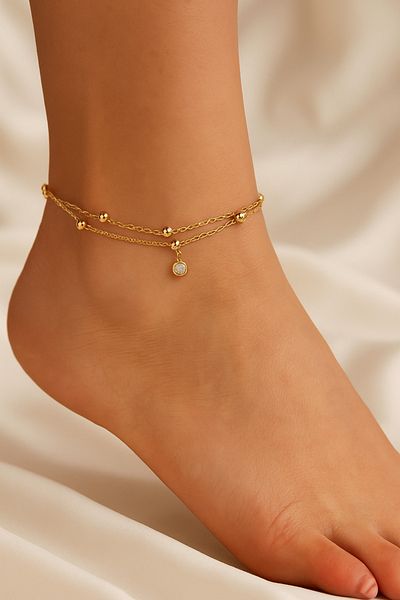 celisia Women's Double Chain Anklet – Eye Catching