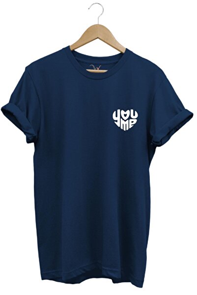 MODA Tricou minimalist unisex, 100% bumbac, albastru marin, cu gât tip crew, ...