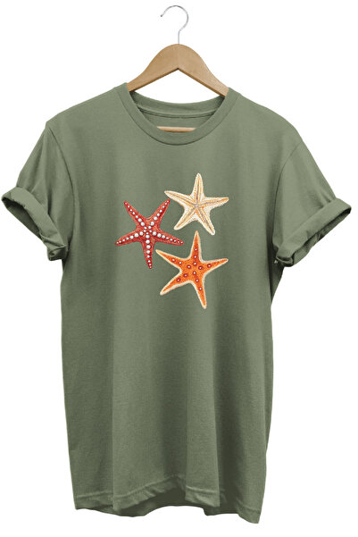 onsrawear Stylish Starfish Design Printed Summer Unisex 100% Cotton Basic T-S...