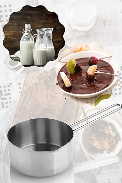 BİODATA 14cm Sütlük Sosluk 430 Çelik Çoklu Yumurta Haşlama Yanmaz Taban Parla...