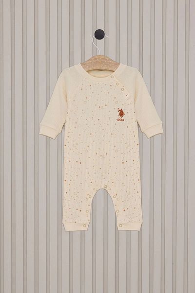 U.S. Polo Assn. Baby Girl Cream Jumpsuit