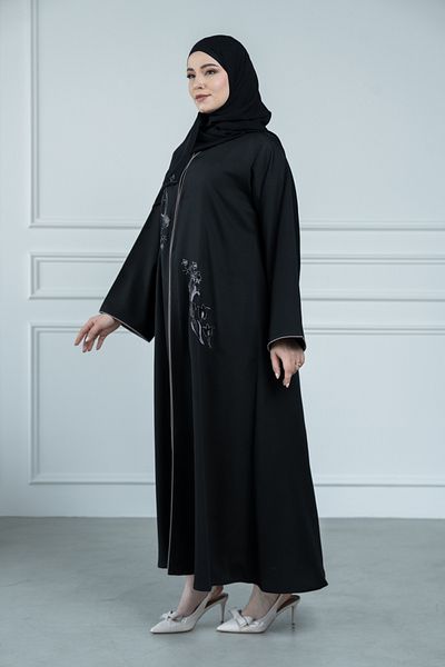 LAVİNİA Lavinia women's abaya with embroidered pocket, Internet fabric