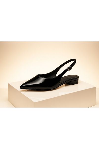 Shoebuo Women's Daily Patent Leather Ballerina Lotus Pointed Toe Shoes