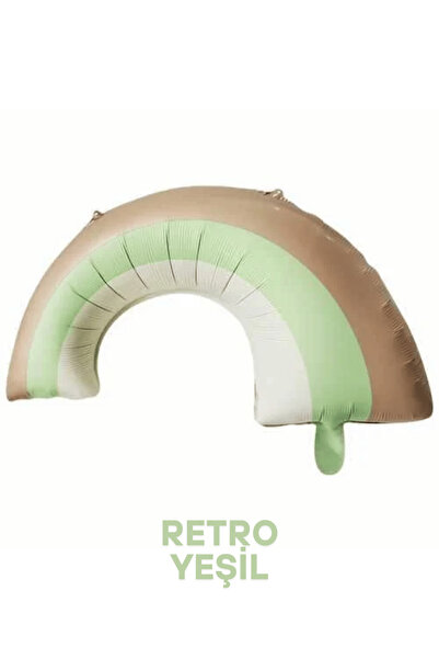 Bunloon Retro Yeşil Gökkuşağı Folyo Balon Doğum Günü Parti Süsleme