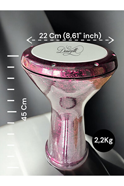 Donizetti Mısır Çömlek Darbuka Vişne rengi Kırçıllı Fırın Boya - Kılıf Hediye