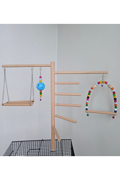 ADAPATİ PET Raw Wood Play Parkour on the Cage