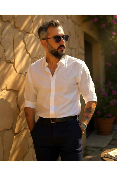higo Regular Fit Linen Cotton Men's Shirt