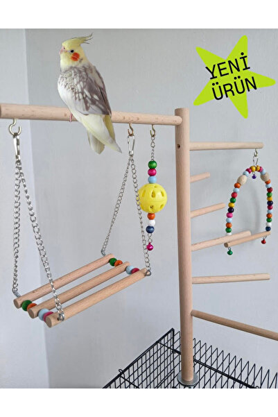 ADAPATİ PET KAFES ÜSTÜ HAM AHŞAP OYUN PARKURU