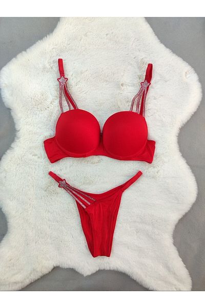 Love Angels Women's Stone Padded Supported Bra Panty Set Underwear