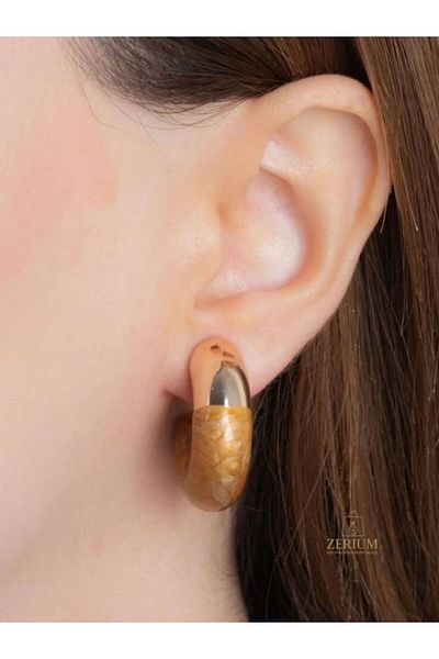 ZERİUM Natural Posture Mega Light C Earrings
