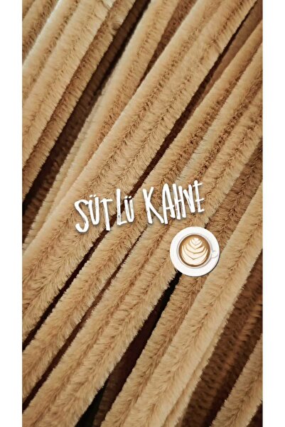 hobidaşım Şönil Sütlü kahve Renk 30 cm 20 li 1 Paket Tüylü Tel Peluş Tel 30 c...