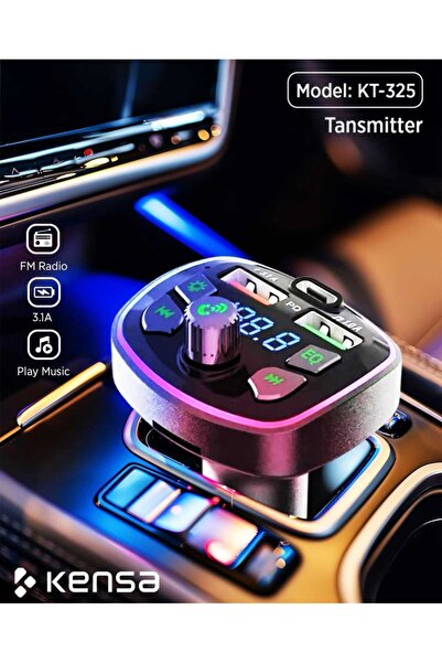Kensa Araç Bluetooth FM Transmitter MP3 ve Şarj