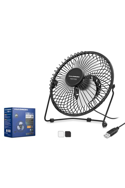 HADRON HDX7252 USB Metal Vantilatör 18 cm Siyah Beyaz