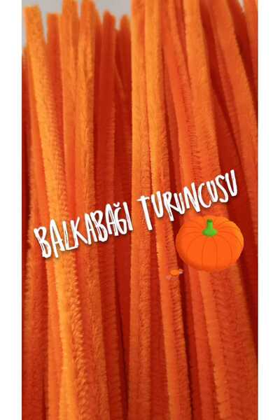 hobidaşım Şönil Balkabağı turuncu 30 cm 20 li 1 Paket Tüylü Tel Peluş Tel 30 ...