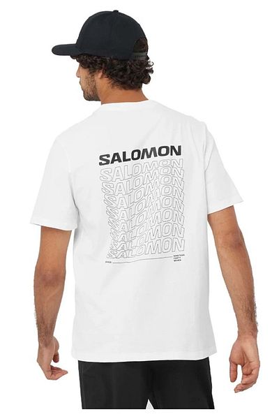 Salomon Lc2219 Graphic Perf Ss Tee T-shirt Ανδρικό T-shirt Λευκό