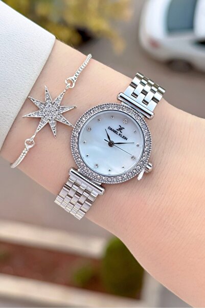 Daniel Klein Metalik Renk 2 Yıl Garantili 28 Mm Kadın Kol Saati Ve Bileklik