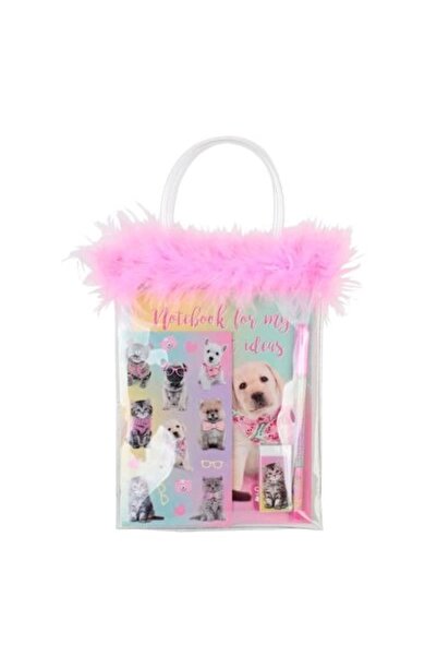 Dolphin Studıo Pets Tüylü Pvc Çantalı Kırtasiye Seti Pt-7746