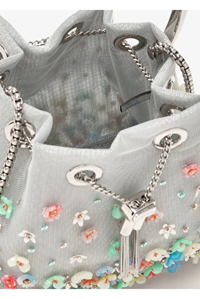 Jimmy Choo Bon Bon Mesh Çanta – Papatya Nakışlı Metalik File Tasarım
