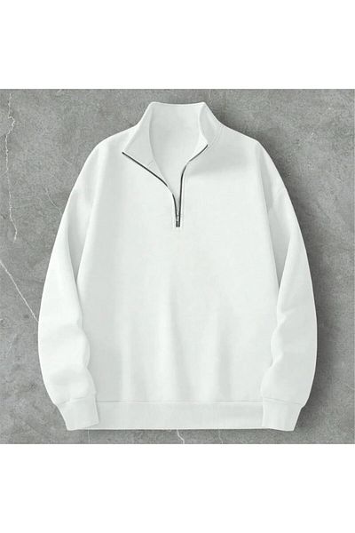 DWN WEAR 3 Thread Thick Winter White Half Zipper