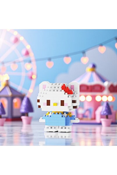 Bricks | Pinkyday | Hello Kitty Blue Edition–Sürpriz Hediyeli Mini Blok Seti – Sunster Company™ (142 Parça)
