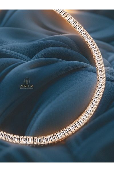 ZERİUM Baguette Shine Rose Waterway Necklace