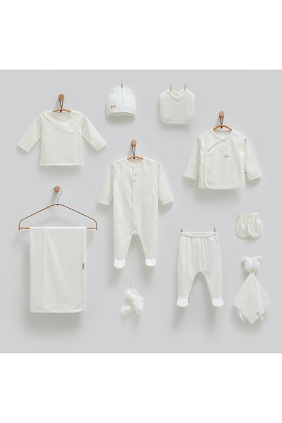 Caramell - Bebenova - Premium Cute Bear 100% Cotton 10-Piece Hospital Release Set 56-62 cm