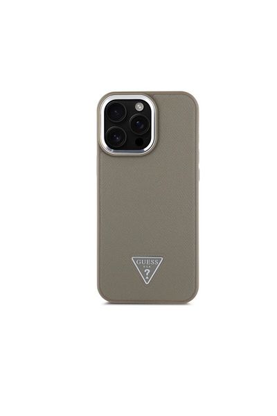 Guess Original iPhone 16 Pro case, French design, made of leather and silicone with wireless charging support from Cg Mobile