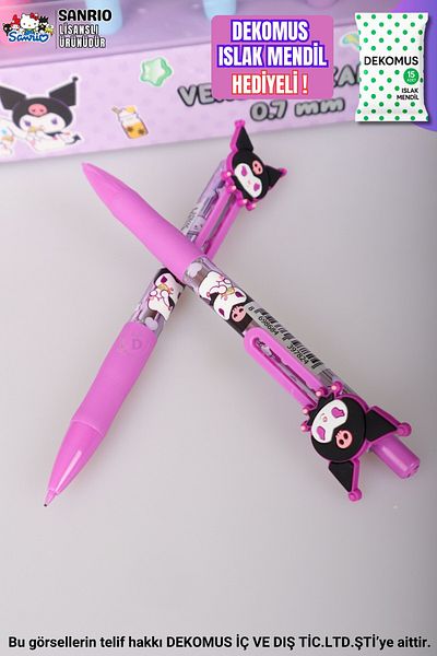 kuromi "Dekomus Wet Wipes Gifted" Licensed "Single" Shınny Versatil Tip Pen 0.7 mm